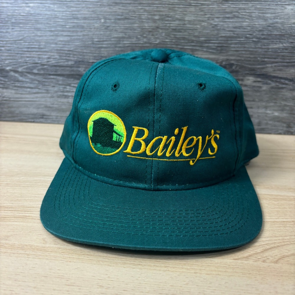 Vintage Baileys Hat Cap Snap Back Green Trucker Outdoors Mens